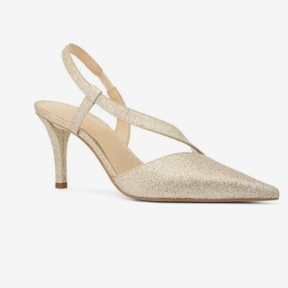 NEW Michael Kors Sparkling Slingback Heels - Gold